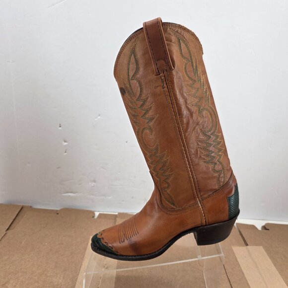 Dan Post Womens Western Exotic Lizard Reptile Caped Tipped Cowboy Boots 7.5 - Picture 6 of 13